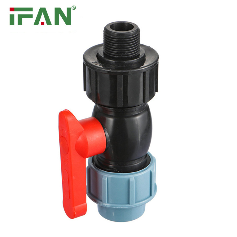 IFAN Irrigation PP Ball Valve Male Thread Drain Cold Water HDPE Ball Valve