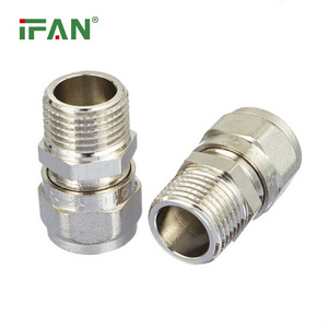 IFANPLUS PEX Pipe Fittings 1/2" 3/4" Male Thread Socket Brass Compression Fitting