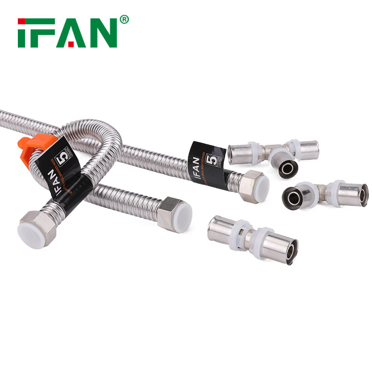 IFAN OEM Custom Wholesale Hot Cold Water Supply 30cm-60cm Stainless Steel Corrugated Water Pipe Flexible Metal Hose