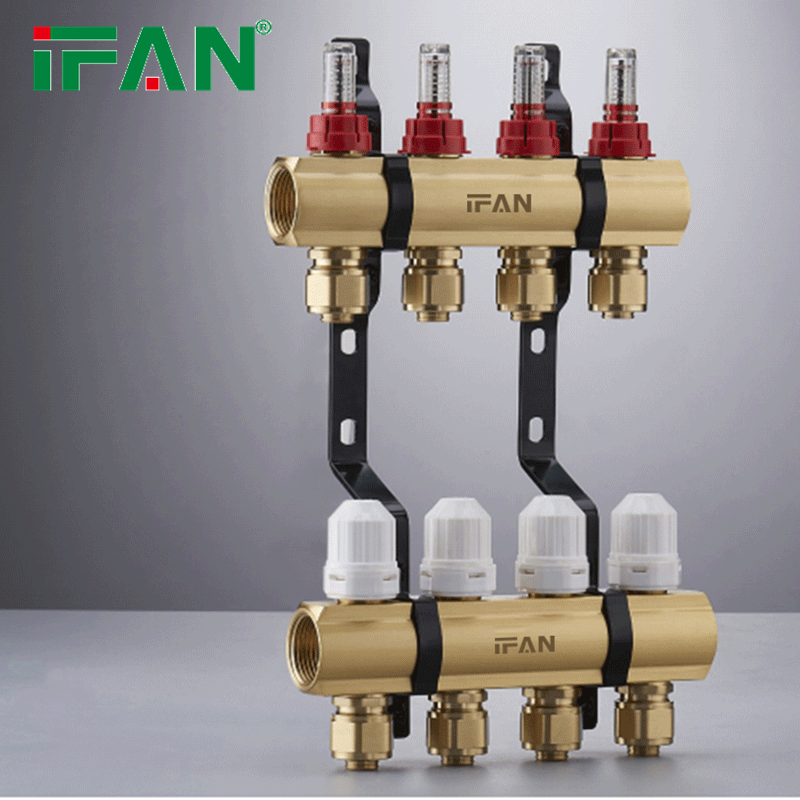 IFAN Plastic Pex Pipe 4 Ways Floor Heating Systems Manifold Pex Brass Water Manifold