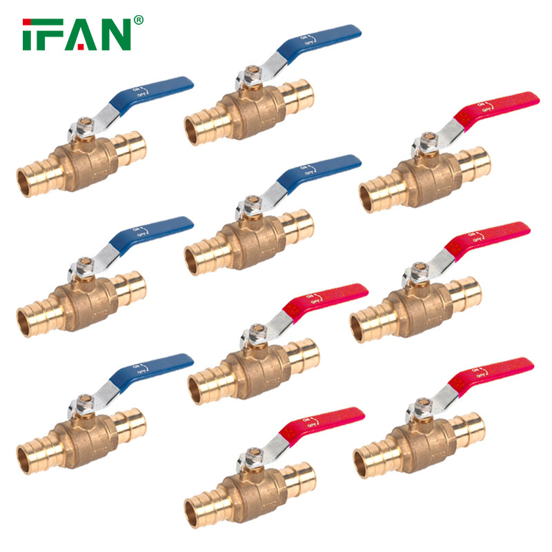 Sample Free 1/2 Inch Pex Crimp Brass Full Port Shut Off Brass Ball Valve Pex Ball Valve For Hot And Cold Water