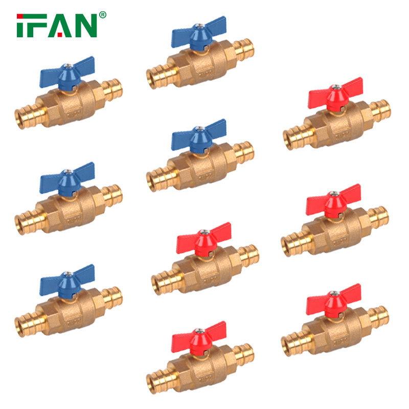 Sample Free 1/2 Inch Pex Crimp Brass Full Port Shut Off Brass Ball Valve Pex Ball Valve For Hot And Cold Water