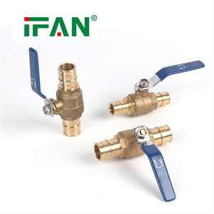 IFAN High Quality 1/2" Blue Long Handle Pex Ball Valve Copper Forged Two Piece Body Brass Ball Valve