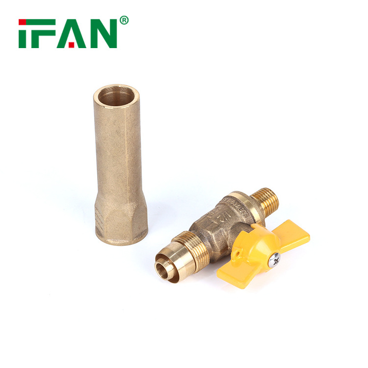 IFAN China Yellow Butterfly Handle Plumbing Fittings Pex Brass Valve Brass Gas Valve