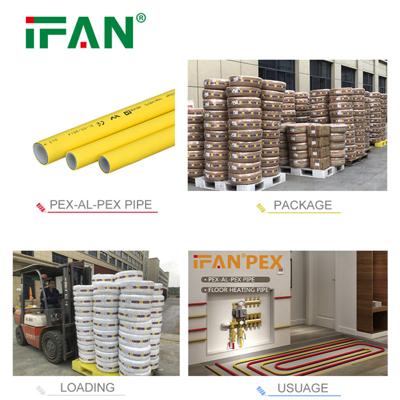 IFAN High Quality Plastic PE Yellow Pex Gas Line Hose Floor Heating Pipe Multilayer Composite Tube PEX Al PEX Pipe Gas Pipe