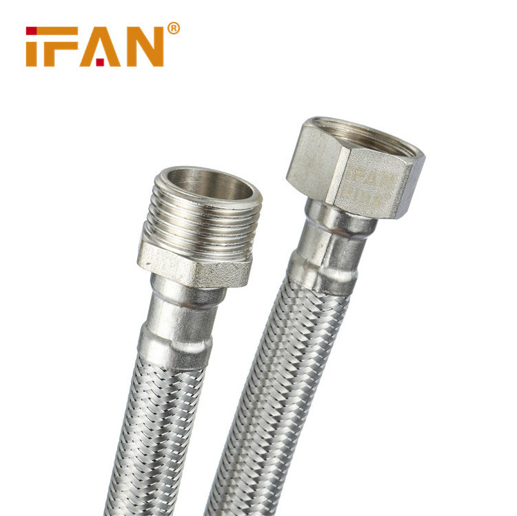 IFAN 1/2 Inch Flexible Braided Hand Held Shower Head Hose Stainless Steel Shower Hose with Brass Insert and Nut