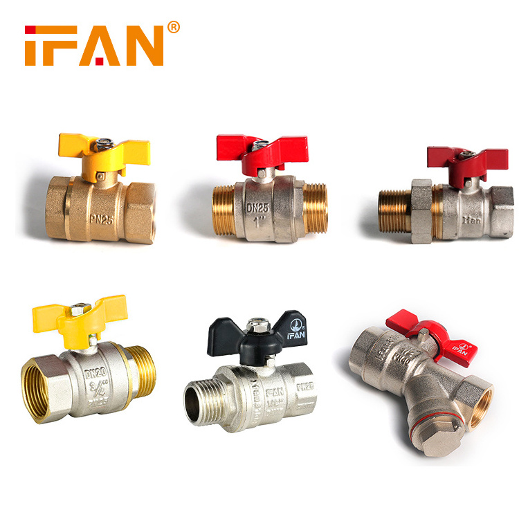 IFAN 58-3 female industrial materials metal connector NPT BSP thread brass copper ball valve water valve brass valve