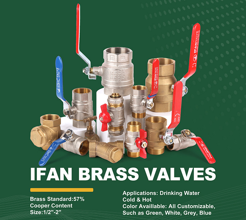 IFAN HVAC Butterfly Handle Water Valve PEX AL PEX Brass Compression Ball Valve