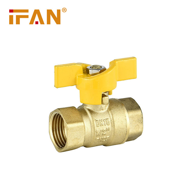 IFAN High Quality Male Female Long Handle Butterfly Handle Gas Shut Off Valves Forged Brass Ball Valve Gas Ball Valve