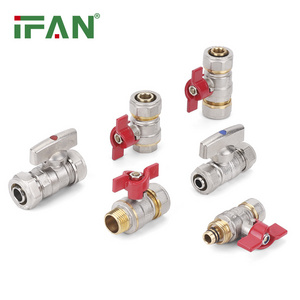 IFAN HVAC Butterfly Handle Water Valve PEX AL PEX Brass Compression Ball Valve