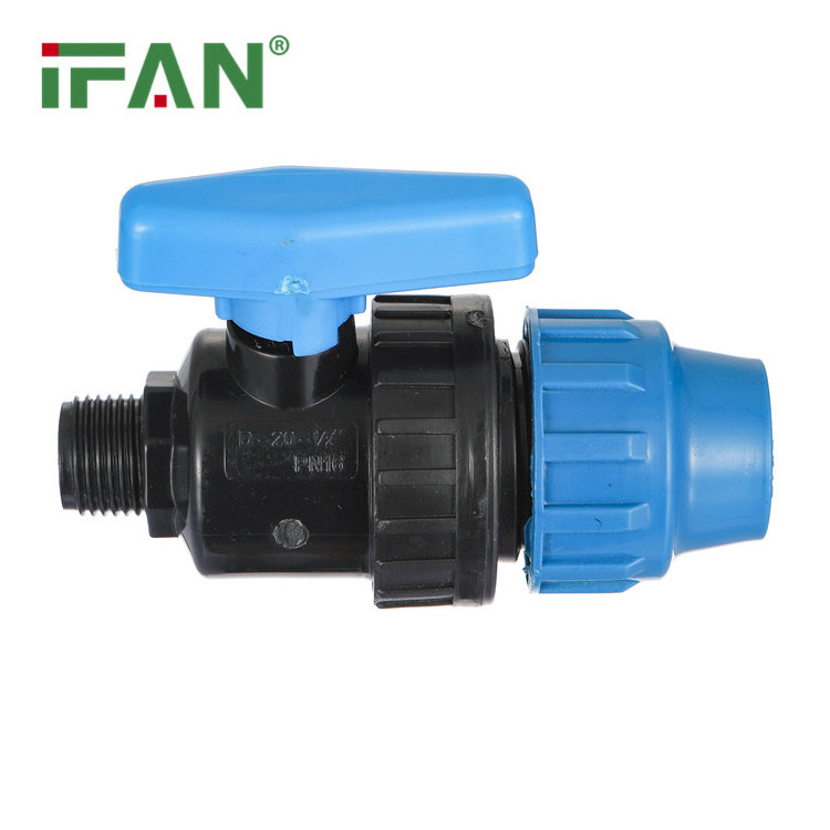 IFAN OEM available 1/2-4 inch Spanish model new design  male PP ball valve HDPE pipe fitting  plastic valve for irrigation