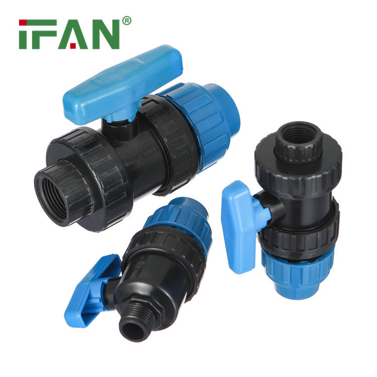 IFAN OEM available 1/2-4 inch Spanish model new design  male PP ball valve HDPE pipe fitting  plastic valve for irrigation