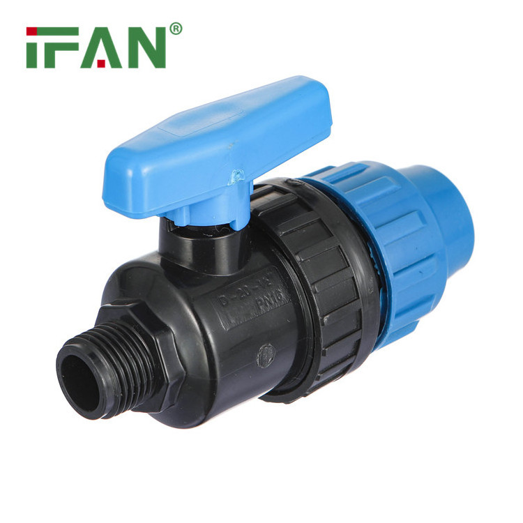 IFAN OEM available 1/2-4 inch Spanish model new design  male PP ball valve HDPE pipe fitting  plastic valve for irrigation