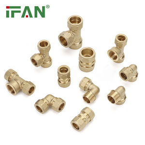 IFAN threaded brass ferrule compression fittings for copper pipe water connection