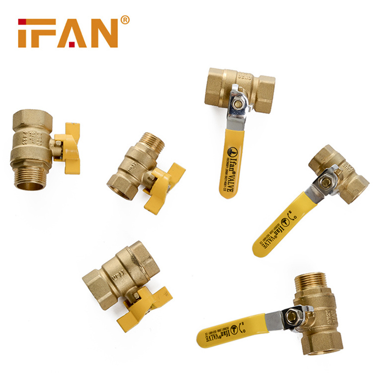 IFAN High Quality Male Female Long Handle Butterfly Handle Gas Shut Off Valves Forged Brass Ball Valve Gas Ball Valve