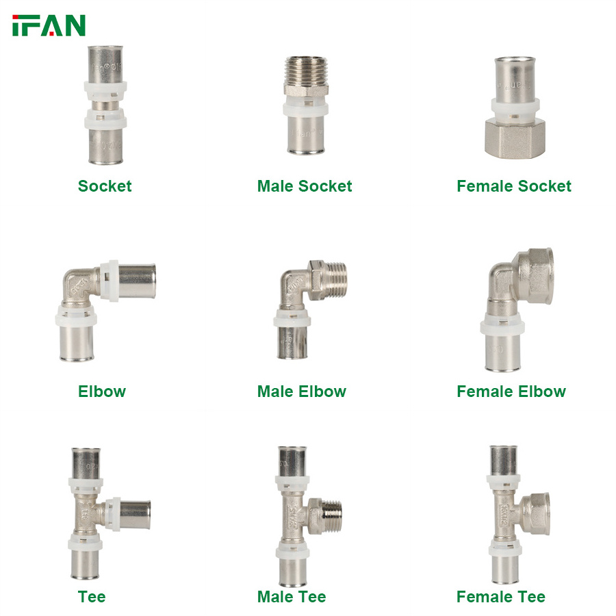 IFAN Pex Fittings Raccords Multicouche Multilayer Pipe Pressfitting Brass Press Fittings