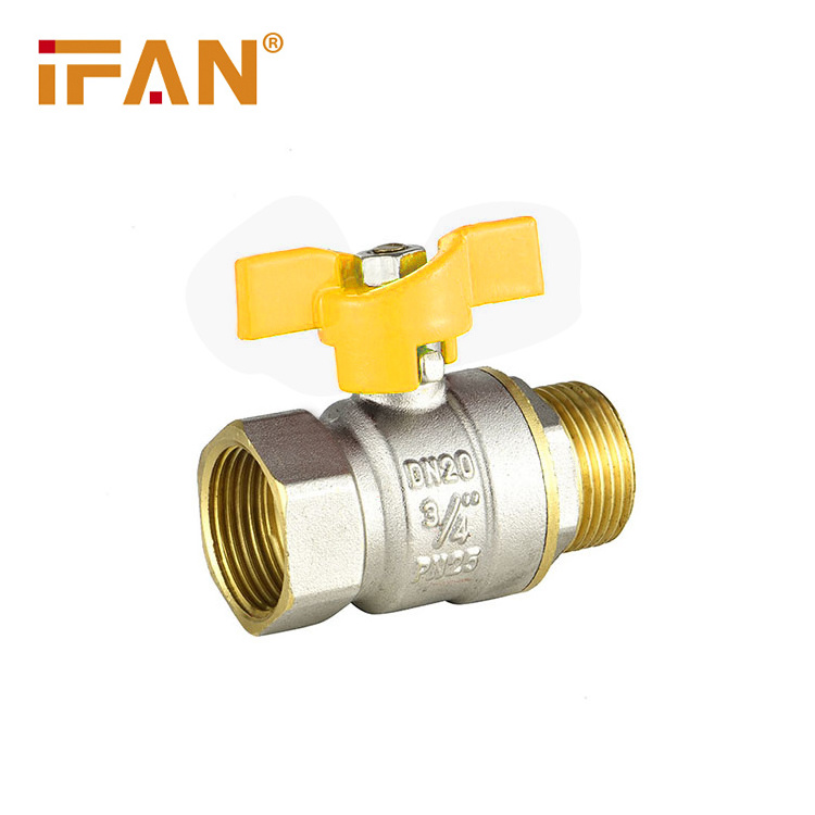 IFAN High Quality Male Female Long Handle Butterfly Handle Gas Shut Off Valves Forged Brass Ball Valve Gas Ball Valve