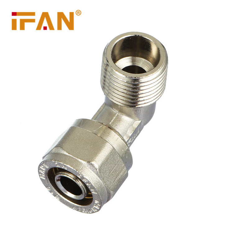 IFAN Wholesale Custom PN16 PEX Compression Fitting Sliver Color Brass Compression Fitting Elbow