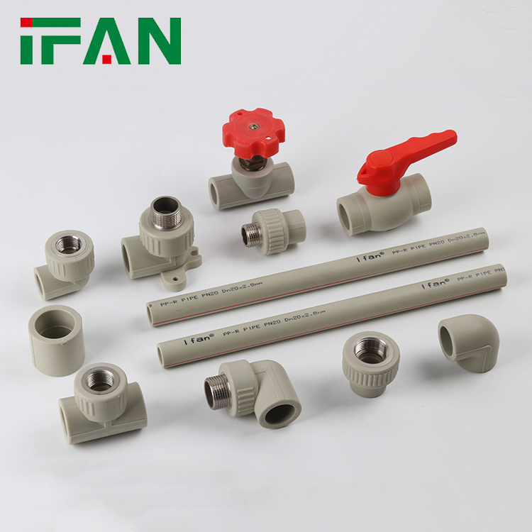 IFAN Green White Polypropylene Water Plumbing Fittings Materials Reducing PPR Elbow PPRC Fittings Plastic PPR Pipes Fittings