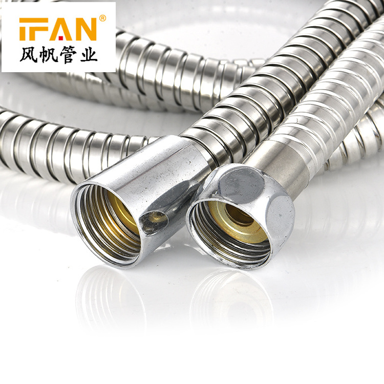 IFAN Bathroom Basin Water Inlet Hose Manufacturer Corrugated Inner Tube Stainless Steel Braided Hose Flexible Plumbing Hose