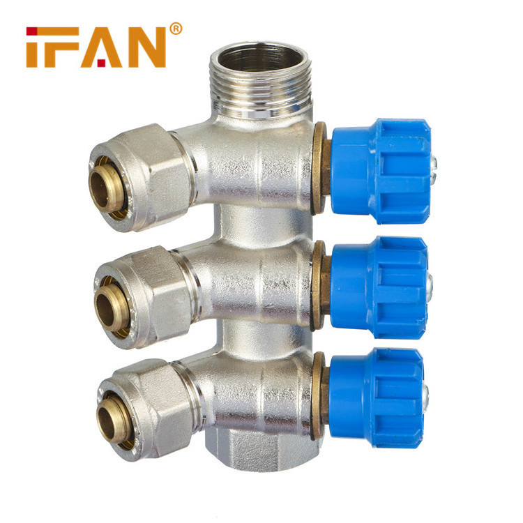 IFAN 58-3 Brass Material 2-6ways Regulating Valves Heating Manifold Manifold Valve Pex Manifold