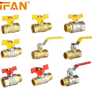 IFAN Popular Goods Red Yellow Level Butterfly Handle Valve Connection 16-20mm 1/2"-3/4" Brass Ball Valve