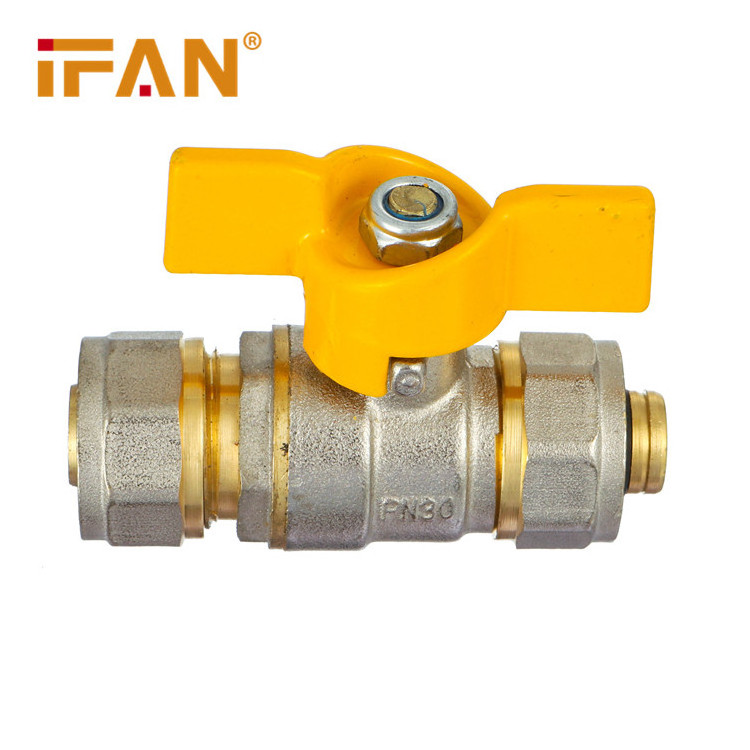 IFAN Popular Goods Red Yellow Level Butterfly Handle Valve Connection 16-20mm 1/2