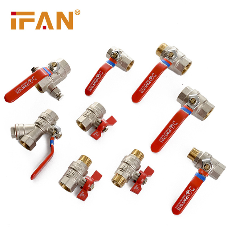 IFAN Professional Manufacturer Nickel Plated Gas Brass Valve 1/2