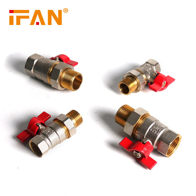 IFAN Professional Manufacturer Nickel Plated Gas Brass Valve 1/2