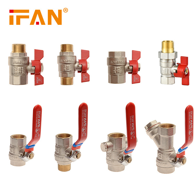 IFAN Professional Manufacturer Nickel Plated Gas Brass Valve 1/2