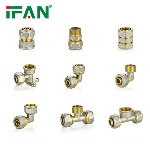 IFAN Factory Manufacturer Multilayer Pex Pipe Fittings Elbow Tee Plumbing Pex Fitting Brass Compression Fittings