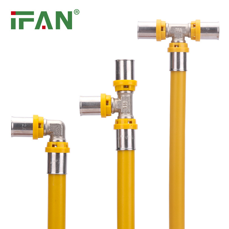 IFAN Wholesale Pex Tube Gas Fittings Plumbing Water Connector 16-32mm Brass Press Fitting