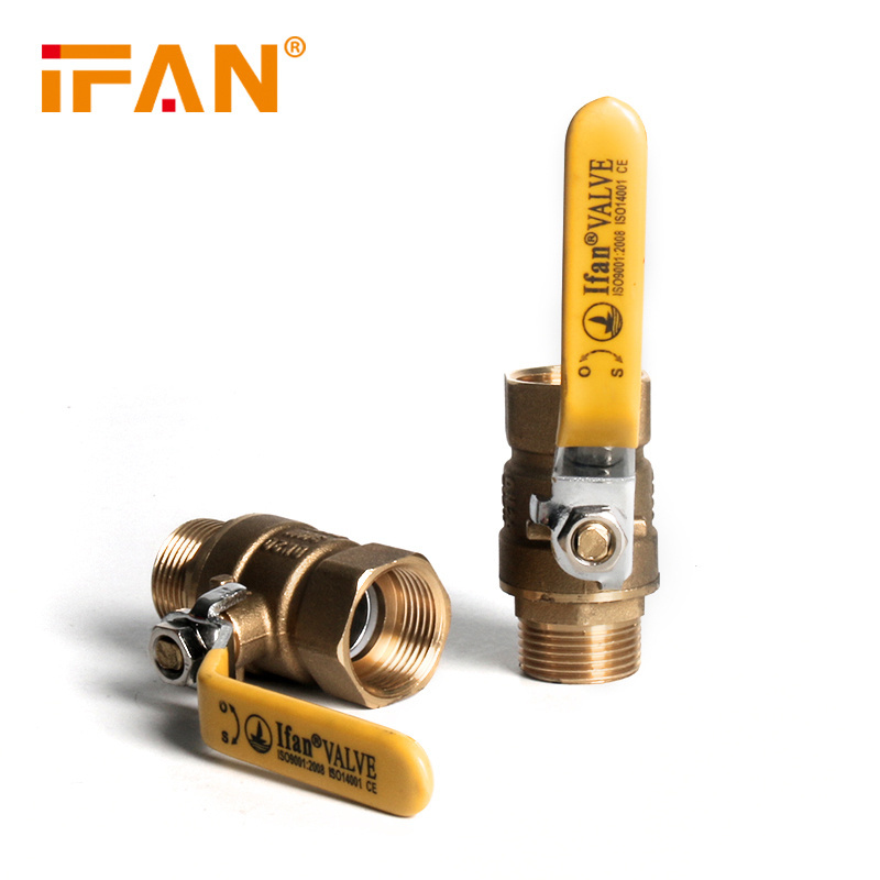 IFAN Pipe Pex Fittings Brass Gas Valve Copper Ball Valve 1/2fm--2fm Brass Lockage Brass Gas Ball Valve