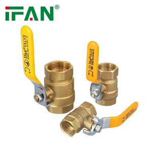 IFAN Long Handle NPT 1/4" - 2" FF Female Thread Gas Valve Pipe Connector Valve Iron Core Brass Ball Valve