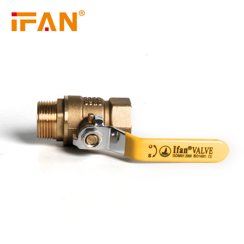 IFAN Pipe Pex Fittings Brass Gas Valve Copper Ball Valve 1/2fm--2fm Brass Lockage Brass Gas Ball Valve