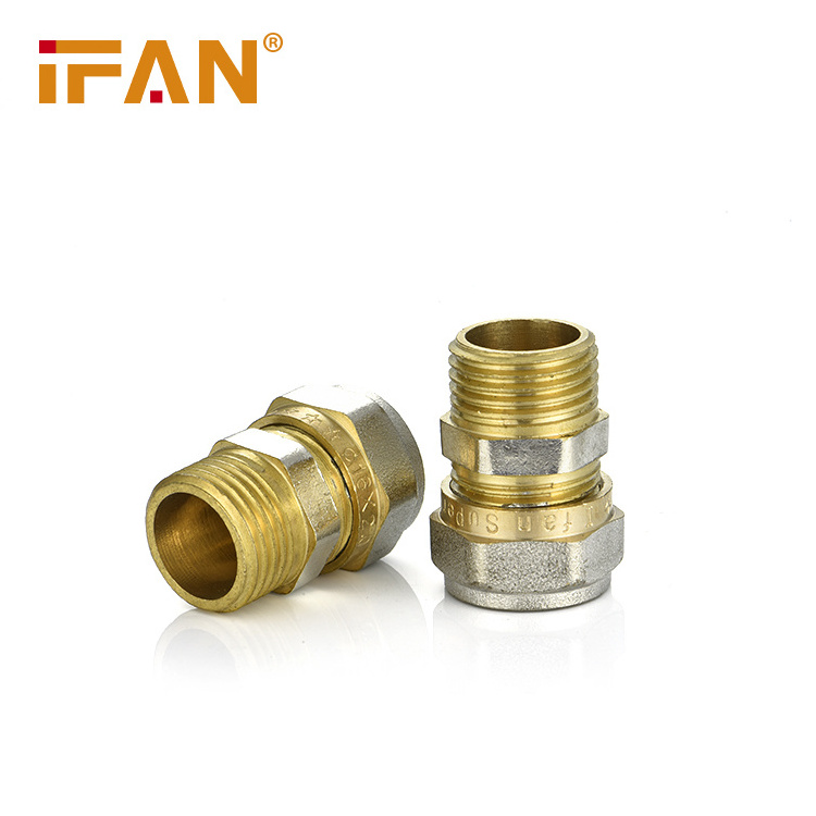 IFAN Wholesale Custom PN16 PEX Compression Fitting Sliver Color Brass Compression Fitting Elbow