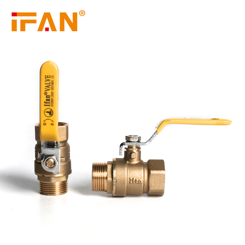 IFAN Pipe Pex Fittings Brass Gas Valve Copper Ball Valve 1/2fm--2fm Brass Lockage Brass Gas Ball Valve