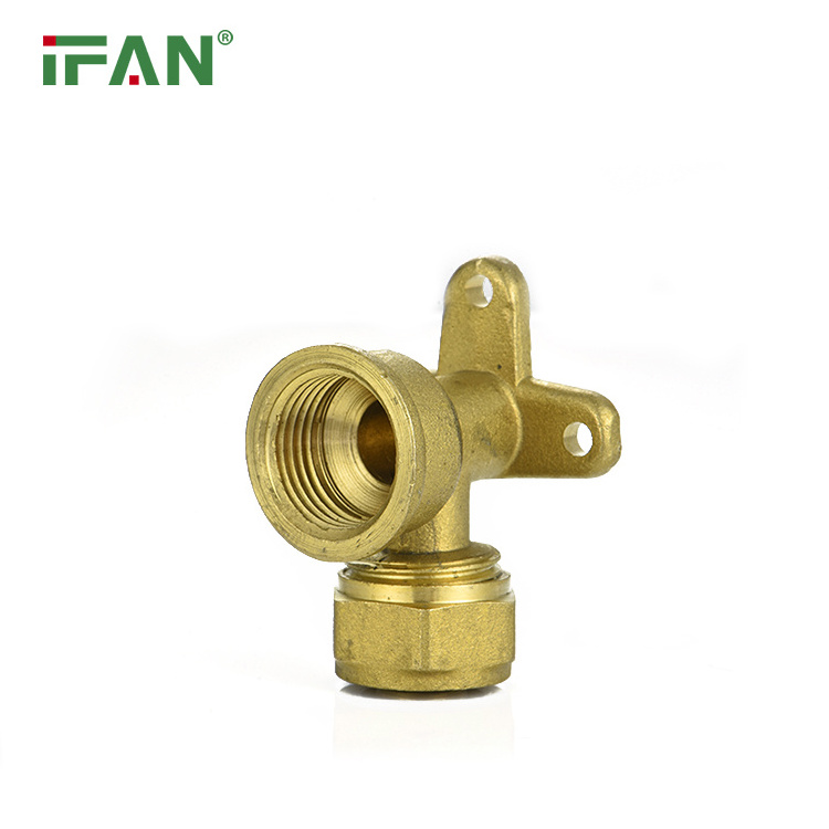 IFAN Professional Plumbing Brass Color Pex Brass Compression Fitting Elbow With Seat