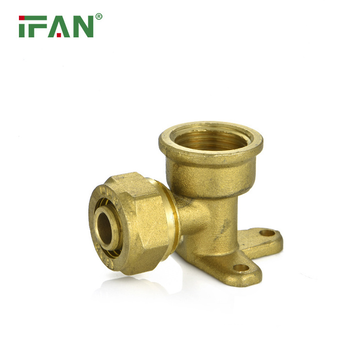 IFAN Professional Plumbing Brass Color Pex Brass Compression Fitting Elbow With Seat