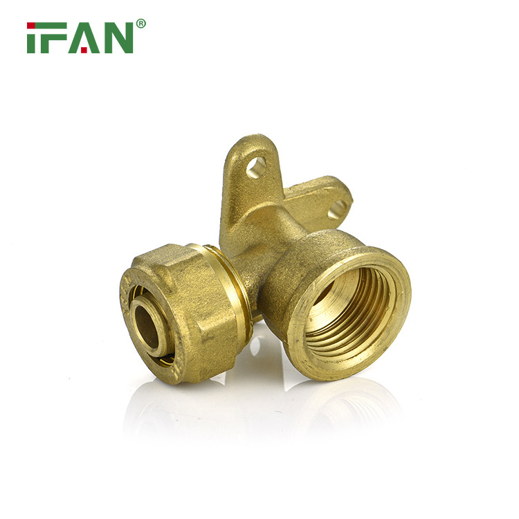 IFAN Professional Plumbing Brass Color Pex Brass Compression Fitting Elbow With Seat