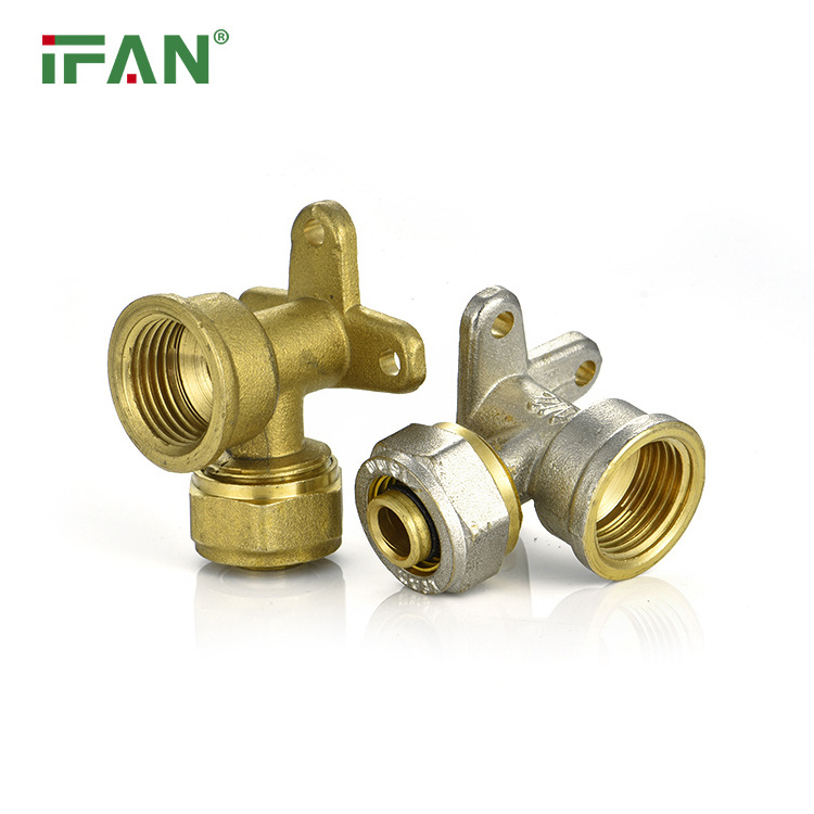 IFAN Professional Plumbing Brass Color Pex Brass Compression Fitting Elbow With Seat