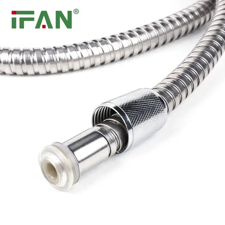 IFAN Stainless Steel Hose EPDM Inner Tube 1.5M Double Lock Thread Shower Flexible Braided Hose Plumbing Hose