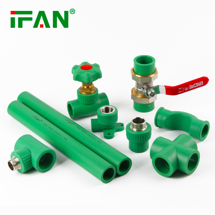 IFAN Green White Polypropylene Water Plumbing Fittings Materials Reducing PPR Elbow PPRC Fittings Plastic PPR Pipes Fittings