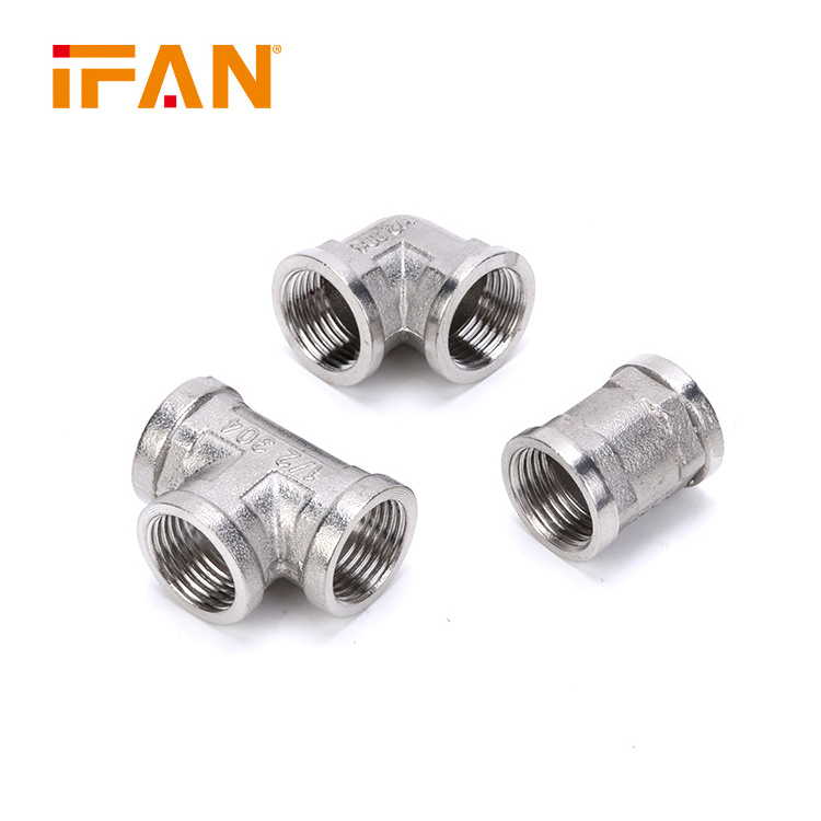 IFAN Factory Stainless Steel Pipe Fitting SS304 Plumbing Water Fitting Forged Thread Nipple Pipe Fitting