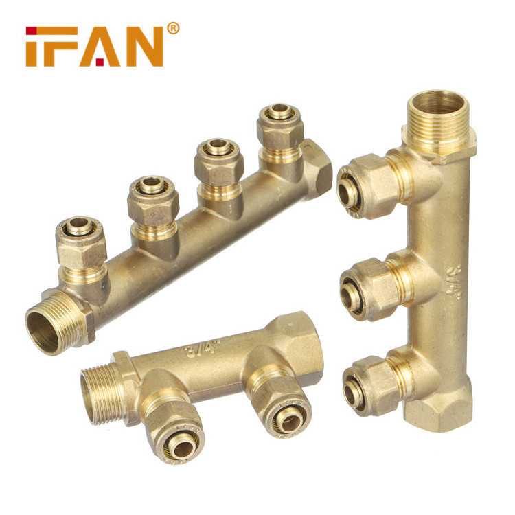 Ifan Brass Fittings 4 Ways Manifold Pex Pipe And Under Floor Heating Pipe Brass Manifold