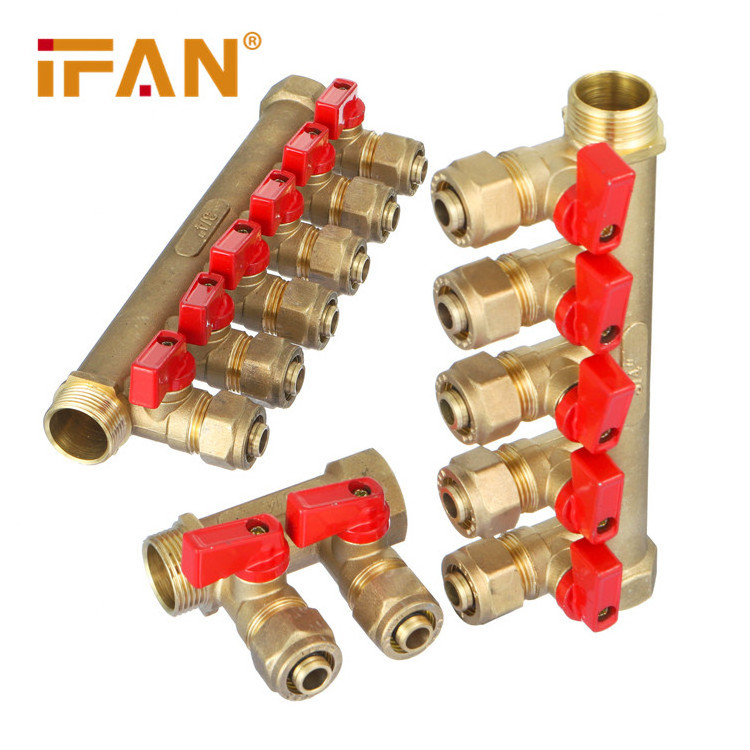 Ifan Brass Fittings 4 Ways Manifold Pex Pipe And Under Floor Heating Pipe Brass Manifold