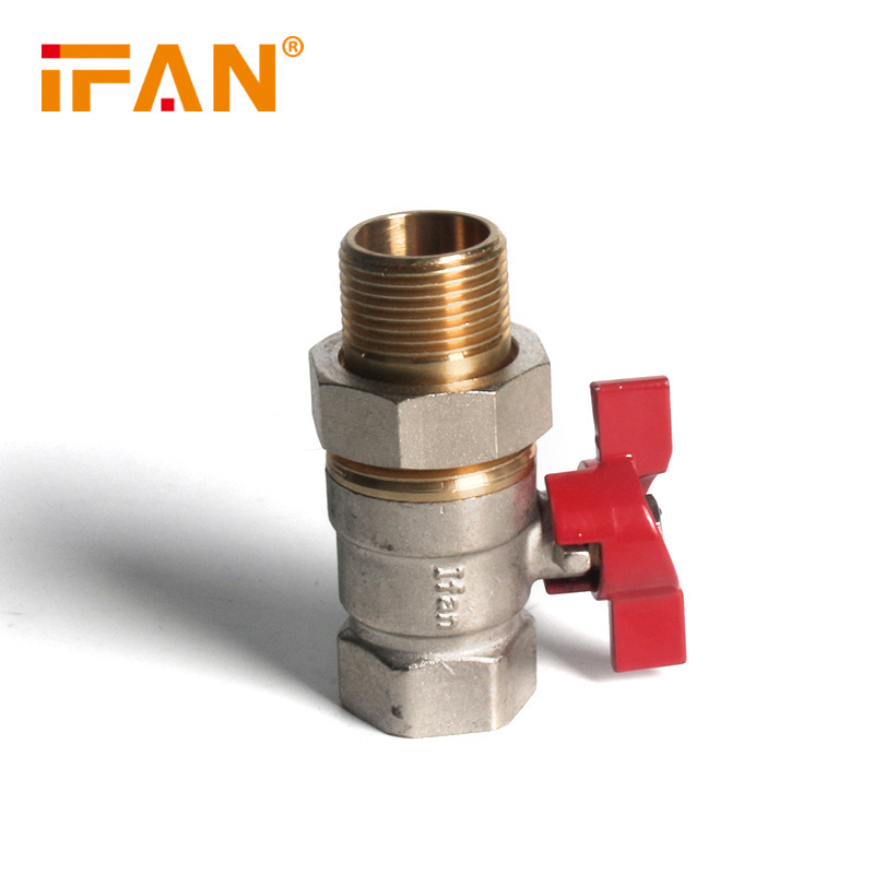 Ifan Manufacturer PEX Brass Valve 1/2 3/4 Inch Male Thread Brass Ball Valve For PEX Al PEX Pipe