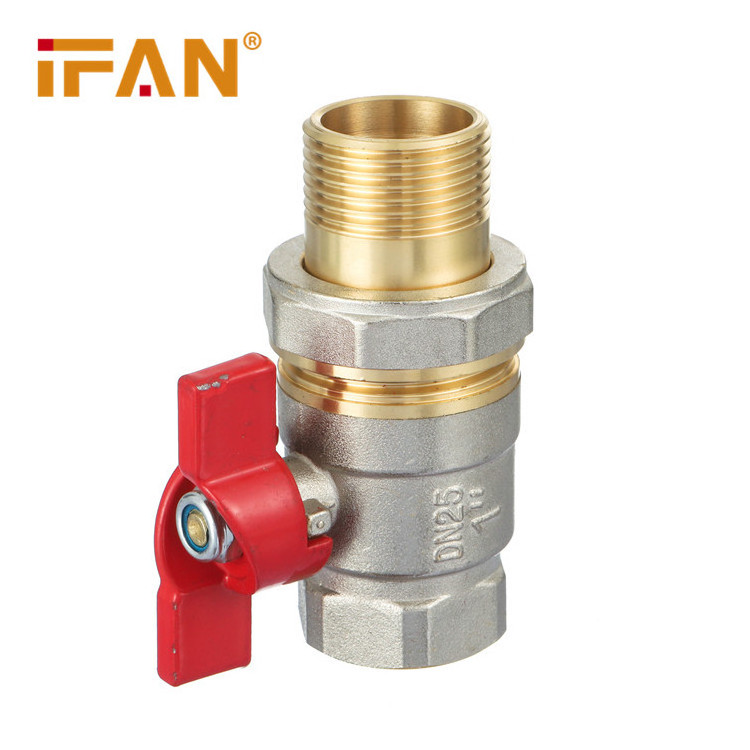 Ifan Manufacturer PEX Brass Valve 1/2 3/4 Inch Male Thread Brass Ball Valve For PEX Al PEX Pipe