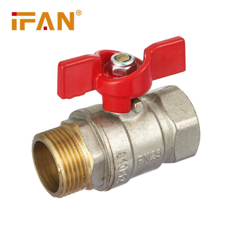 Ifan Manufacturer PEX Brass Valve 1/2 3/4 Inch Male Thread Brass Ball Valve For PEX Al PEX Pipe