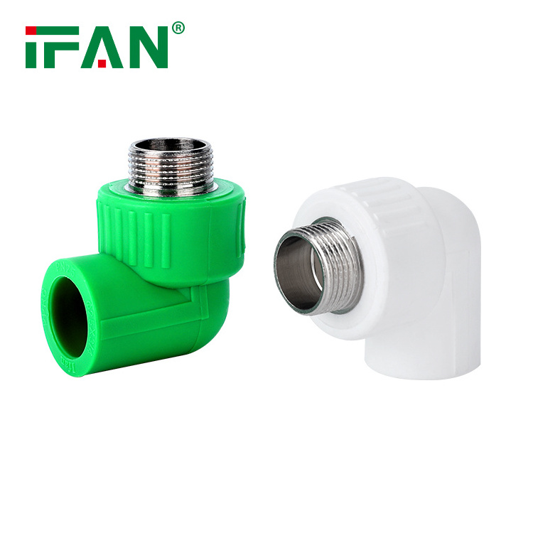 Ifan Wholesale PPR Fittings 20-63mm Brass Male Thread Plastic PPR Tee 1/2 PPR Pipe Fitting